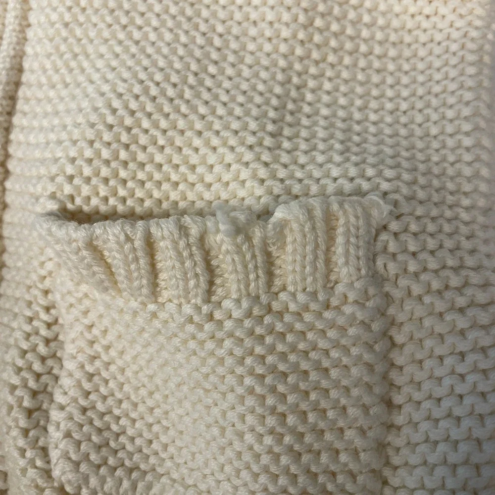 Baby Gap Kids Ivory Frost Garter Stitch Full Zip‎ Hooded Sweater 3T NWT Preppy